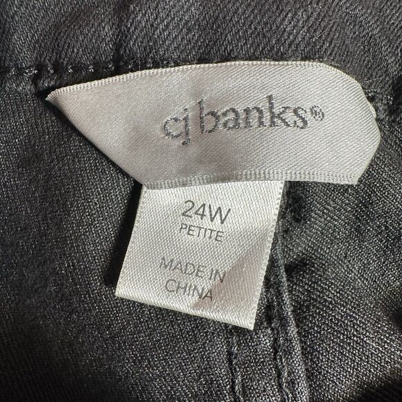 NEW CJ Banks BARELY BOOT Cut Sz 24 WP Black High Rise Jeans Denim Pants 44x28.5 - Picture 10 of 13
